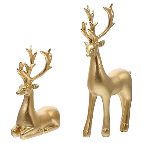 DOITOOL 2st Goldene Elch-verzierung Weihnachtspaar Hirsch Weihnachtsdeko Mit Hirschmotiv Hirsch-ornamente Weihnachtselch Weihnachtshirsch-statue Kleines Harz Büro Stehlampe Zentral DOITOOL 2st Goldene Elch-verzierung Weihnachtspaar Hirsch Weihnachtsdeko Mit Hirschmotiv Hirsch-ornamente Weihnachtselch Weihnachtshirsch-statue Kleines Harz Büro Stehlampe Zentral von DOITOOL