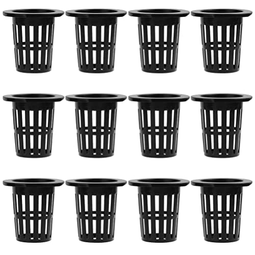 50 Stück 2,7 Zoll für den Garten, Net Cup Hydroponic Baskets Net Pots Garden Plastic Plant Nursery Baskets Buckets mit Wide Lip für Aquaponics Hydroponics Black von DOITOOL