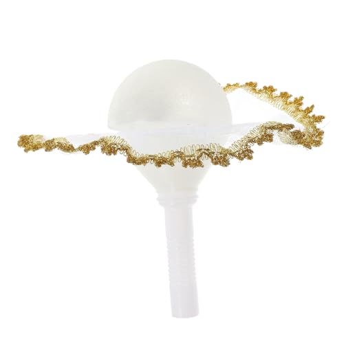 DOITOOL 1 Satz DIY Brautstrauß Halter mit Spitze Schaumstoffgriff für Hochzeitsblumen Halbkreis und Goldene Bordüre für Brautstrauß und Dekoration von DOITOOL