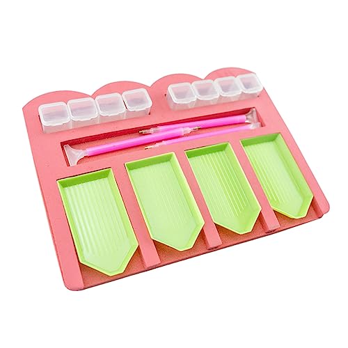 DOITOOL 1 Satz Diamant-maltablett Kleine Plastikschalen Bohren Malerei Tablett Organizer-Schalen Tablett Mit Mehreren Gittern Strasssortierer Sortierfach Harz Rosa 10 Stück von DOITOOL