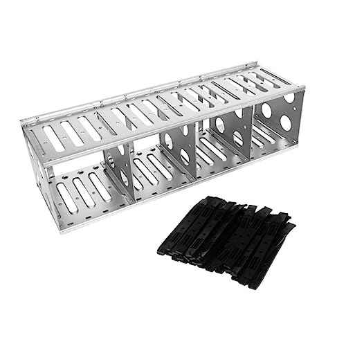 DOITOOL 1 Satz Festplatten käfig extern hart Gestell fahren mehrschichtiges Festplatten-Rack Festplattengehäuse Disk-Rack Festplattenkäfig Rostfreier Stahl Silver von DOITOOL