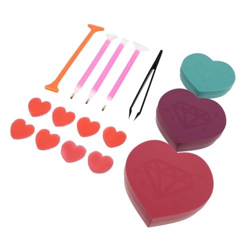DOITOOL 1 Satz Herzförmige Aufbewahrungsboxen Set Teilig Vielseitige Organizer für Diamantkunst Zubehör und Wachs Bunten Farben für Projekte und von DOITOOL
