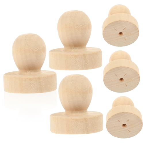 DOITOOL 6stücke Holz Stempelgriff Wachssiegelgriff Ersatzstempelgriff DIY Hochzeitsstempelgriff Einladungsstempelgriff Handwerk Siegelstempelgriff von DOITOOL