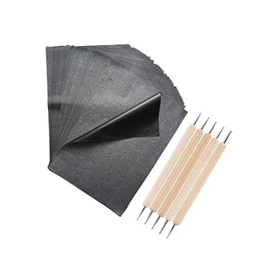 DOITOOL Kohlepapier Transferpapier Zum Nachzeichnen Transferpapier Für Übertragung Von Bildern Holz Glas Metall Zeichenpapier Transparentpapier Mit Werkzeugset Schwarz Werkzeug von DOITOOL