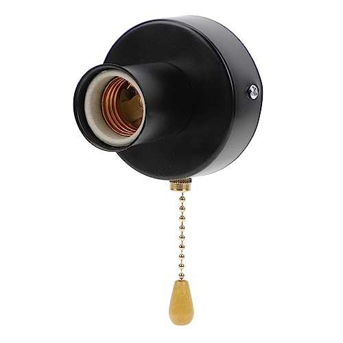 DOITOOL Schwarze Deckenlampenfassung mit Zugkette Elegantes Lampenteil Zubehör für Wandleuchten und Deckenventilatoren von DOITOOL