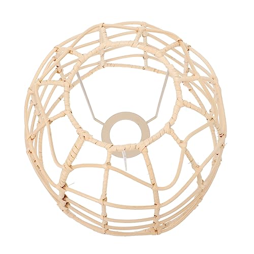 DOITOOL 1 Stück Hängende Licht Lampe-kamin Rattan Lampenschirm Weiß Groß Rustikal Gewebte Schatten Hängende Deckenleuchte Leichte Abdeckung Brown Schmiedeeisen von DOITOOL
