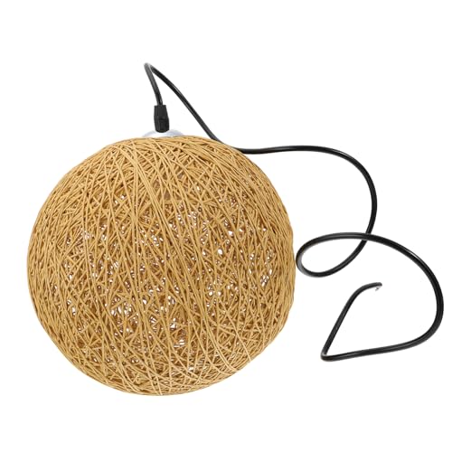 DOITOOL 1 Stück Pendelleuchte Rattan Geflecht Rustikale Deckenlampe für Esszimmer Wohnzimmer Leuchtmittel Dekorative Beleuchtung im Landhausstil von DOITOOL