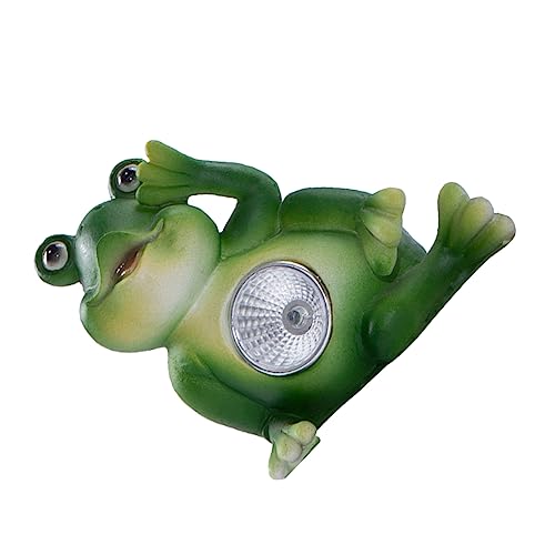 DOITOOL 1stk Solar-frosch-licht Gartenstatue Solarleuchten Frosch Solarleuchten Im Freien Led-gartenleuchten Für Den Außenbereich Solarbetriebene Skulptur Froschlichter Tier Stehlampe Harz von DOITOOL