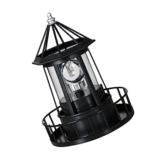 DOITOOL 1 Stück Solar-Rotationslicht Batterielaterne Außenstatuen Rasenstatuen Solar-Leuchtturm Mit Rundumleuchte Solarlampen Solar-Rotationsleuchtturm Außen-Solarlampe Drehlampe von DOITOOL