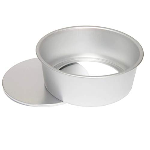 DOITOOL 1 x Kuchenform, 25,4 cm, rund, tragbar, eloxiertes Aluminium, Kuchen-Backform, abnehmbarer Boden, Backform für Kuchen, Kuchen, Ofen, silberfarben von DOITOOL