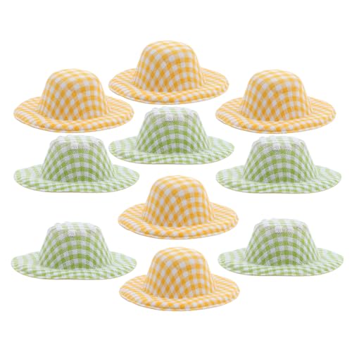DOITOOL 10 Stück Mini-Hut Mini-strickmützen Miniatur-cowboystiefel Hut Cupcake Topper Miniatur-bastelzubehör Mini-hüte Mini-Kappe Kleine Cowboyhüte Mini Party Hüte Mini-Zylinder Tuch von DOITOOL
