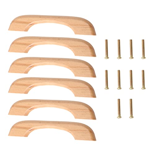 DOITOOL 10 Stück Möbelgriffe Küche Schubladengriffe aus Holz mit Schrauben Griffe aus Bogen für Schränke für Türen Küche (12 cm) von DOITOOL