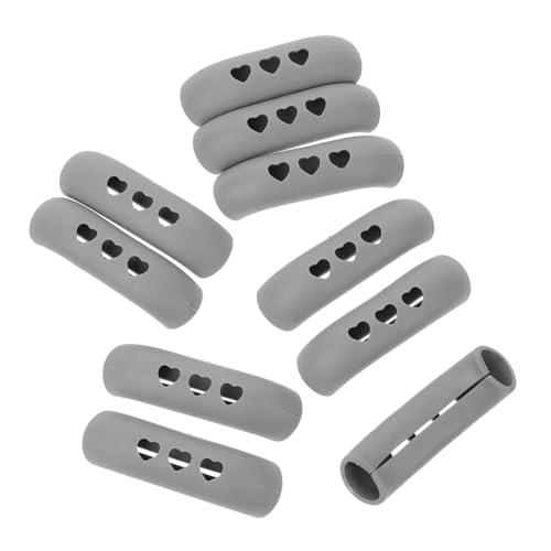 DOITOOL 10 Stück Ohrenschützer mit Topfgriff Kochgeschirr Topfgriff Abdeckung Topfgriff Ärmel Pfannengriffhülse Griffe für Topflappenhalter Topfgriffabdeckungen aus Kunststoff Plastik Grey von DOITOOL