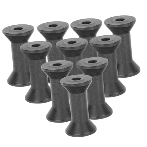 DOITOOL 10 Stück Strickgarnspulen Stichgarn Zum Nähen Nahtrahmen Funktionale Min Stickgarnspulen Häkelteile Spulenwickelspindel Basis Robustes Hand Stranggehäuse Schwarzes Holz von DOITOOL