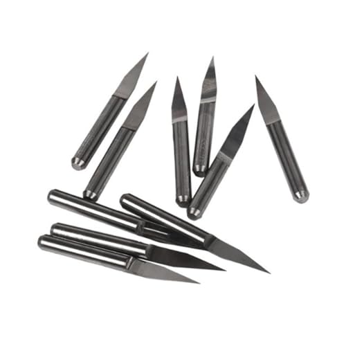 DOITOOL 10 Stück Teiliges Hartmetall Cnc Gravierstichel Schaft Flachboden Fräser für Pcb Platinen Holz Kunststoff Aluminium von DOITOOL