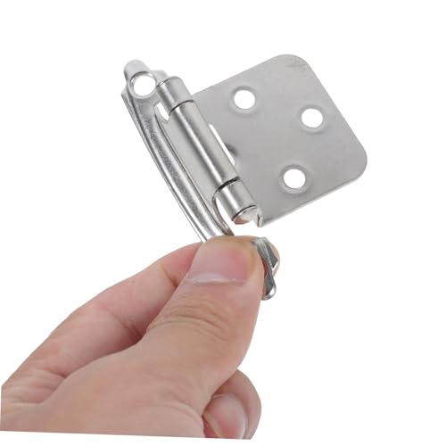 DOITOOL 10 Stück Teiliges Küchenschrank scharniere aus Metall mit Federfunktion Selbstschließend Weißnickelbeschichtet Geeignet für Möbel und Schranktüren Sanftes Automatisches Schließen von DOITOOL