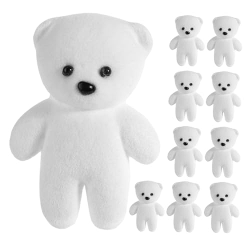 DOITOOL 10 Stück Teiliges Mini Schaumstoff Bärenpuppen zum Basteln Beflockte DIY Blumenstrauß Dekoration Einfache Gestaltung für Hochzeiten Geburtstage Babypartys und Abschlussfeiern von DOITOOL