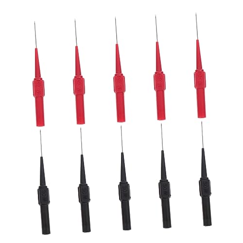 DOITOOL 10 Stück Teiliges Multimeter Prüfsonden Dünne Messspitzen für Multimeter Kompatibel mit Messgeräten Langlebige Testnadeln in Rot und Schwarz Ersatz Testsonden für Präzise von DOITOOL