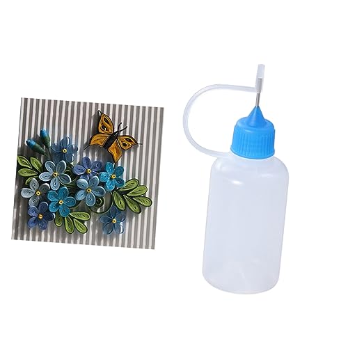 DOITOOL 10 Stück Teiliges Nadelflaschen Kleber Präzise Dosierflaschen aus Kunststoff mit Rostfreier Metallspitze für Bastelprojekte und Klebelinien Farblich Sortiert Weiß Grün Rot Orange von DOITOOL
