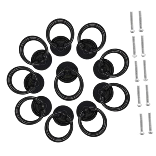 DOITOOL 10 Stück Teiliges Runde Metallgriffe aus Zinklegierung Antike Schrankgriffe mit Einfacher Montage Kratzfeste Möbelgriffe für Kleiderschränke und Küchenschränke Dunkles Design von DOITOOL
