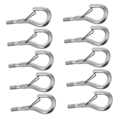 DOITOOL 10 Stück Teiliges Stahlseil Sicherungs Haken Schwere Metall Aufhänger für Pflanzen Weihnachtsbeleuchtung und Dekoration Robuste Deckenhaken für Drinnen und Draußen von DOITOOL
