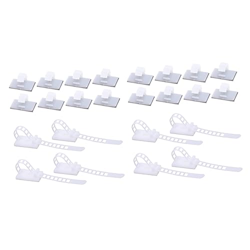 DOITOOL 100 Stk Kabelführungsclips Selbstklebende Krawatte Halter Wiederverwendbare Kabelbinder Kabel Veranstalter Adhesive Cable Management Drahtführungsclips Etikett Weiß Einstellbar von DOITOOL