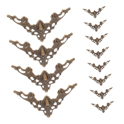 DOITOOL 100 Stück Buch Ordner Dreieck Antike Winkelecken Albumschutz Für Menüs Notizbuchrahmen Dekorationsecke Geschnitzte Aktendeckel Foto Dekorkante Vintage Basteln von DOITOOL