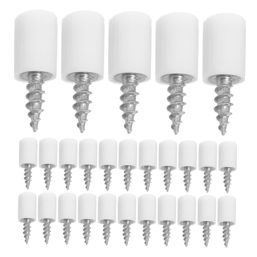 DOITOOL 100 Stück Bücherregal Support Pin Stützstifte für Möbelregale dübelstift selbstklopfende Regalstapfen Metallregalstifte regalbodenträger Buchregalstiftkappen Regalstützen PVC Weiß von DOITOOL