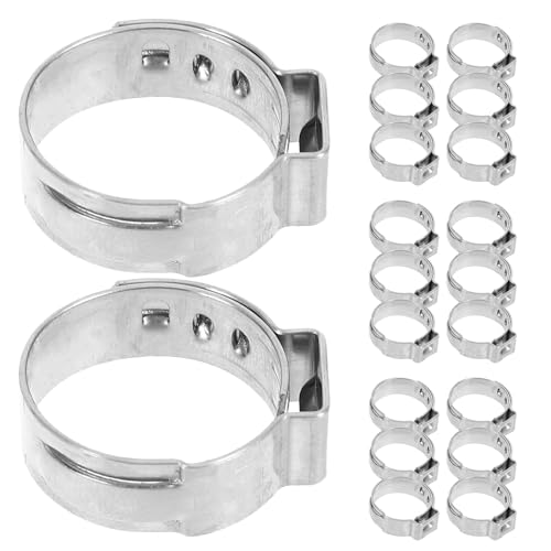 DOITOOL 100 Stück Rohrschellen: 1/2 Zoll Edelstahl-Rohrschellen, Crimpband, Schlauchschellen für Rohre und Wasserleitungen – Crimpclip für Reparaturen von DOITOOL