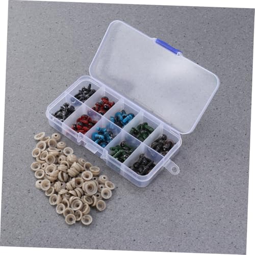DOITOOL 100 Stück Teiliges Kunststoff Sicherheitsaugen und Unterlegscheiben Farben Transparent Rot Blau Gold Grün DIY Puppenaugen für Teddybären Plüschtiere Amigurumi Handwerk von DOITOOL
