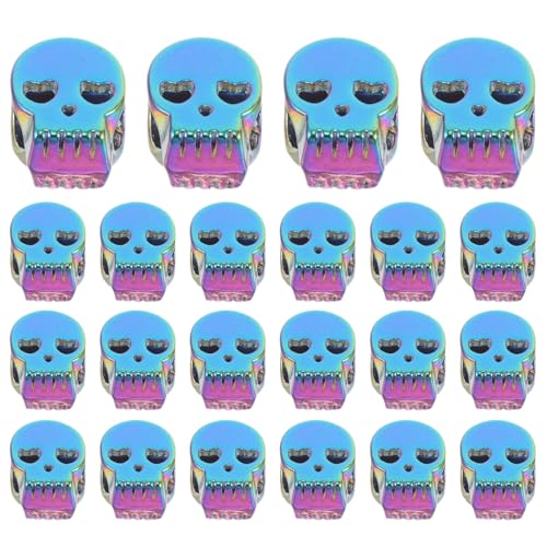 DOITOOL 100 Stück Totenkopf-Perlen, Edelstahl, Skelettkopf, Metall, europäisch, großes Loch, Vintage, Halloween-Armbandperlen zur Schmuckherstellung DOITOOL 100 Stück Totenkopf-Perlen, Edelstahl, Skelettkopf, Metall, europäisch, großes Loch, Vintage, Halloween-Armbandperlen zur Schmuckherstellung von DOITOOL