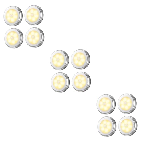 DOITOOL 12 Stk Küchenschrank Nachtlicht Schranklicht mit Bewegungsmelder Nachtlampe mit Bewegungssensor Nachtlampe für Zuhause Nachtlicht für den Haushalt Batterie Werkzeug von DOITOOL