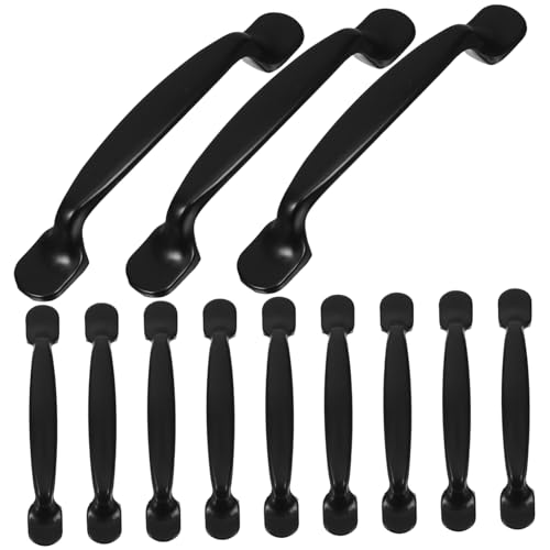 DOITOOL 12 Stück Retro Schwarze Möbelgriffe Aluminiumlegierung Arch Drawer Pulls für Küchenschränke und Möbel Installieren und Ergonomisch Gestaltet von DOITOOL