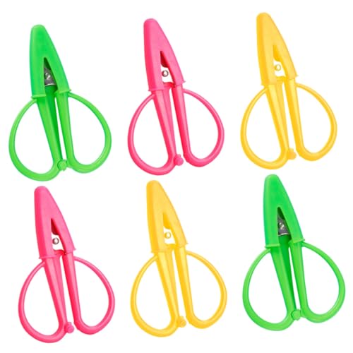 DOITOOL 12 Stück Teiliges Mini Scheren mit Schutzkappe Tragbare Kleine Sicherheits und Bastelscheren Rostfreiem Ergonomisch Vielseitig für Stoff Nähen und DIY Projekte Farbig von DOITOOL