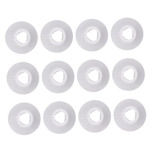 DOITOOL 12 Stück Teiliges PVC Rohrabdeckungs Heizungsrohre Hitzebeständige und Korrosionsresistente Verkleidung Dekorative Abdeckung für Wanddurchführungen und Heizkörperrohre Weiß von DOITOOL