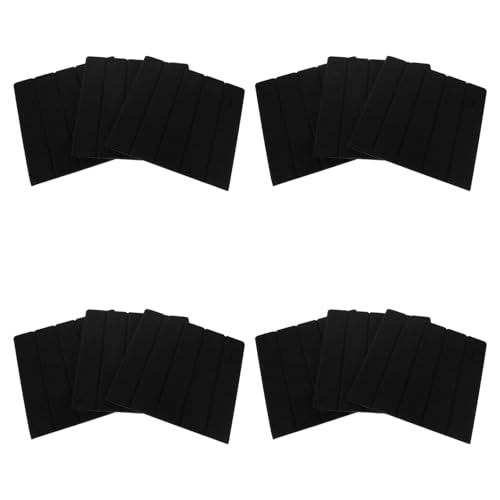 DOITOOL 12 Stück Teiliges Selbstklebende Akustikplatten Schwarz Vertikal Gestreift Schallabsorbierende Wand Deckenpaneele für Büros Musikstudios Arbeitsräume Einfache Montage von DOITOOL