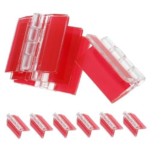 DOITOOL 12 Stück Teiliges Transparente Acrylscharniere Selbstklebend Kleine Klare Klappscharnier für Möbel Vitrinen Aquarienabdeckungen Vielseitig Langlebig Unauffälliges Design von DOITOOL