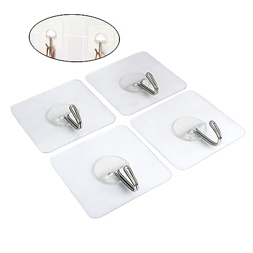 DOITOOL 12 Stück Transparente Klebehaken Starke Selbstklebende Haken für Küche Wohnzimmer und Schlafzimmer ohne Bohren Rückstandslos Entfernbar Design von DOITOOL