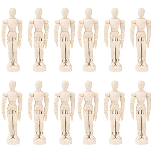 DOITOOL 12 STK Gliederpuppe Aus Holz Figur Zeichnen Männchen Körper Schaufensterpuppenmodell Zeichenpuppe Für Künstler Bewegliche Schaufensterpuppe Menschlich Haushalt Hölzern Marionette von DOITOOL