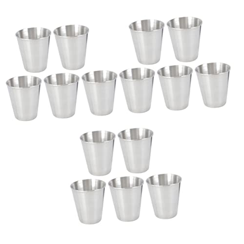 DOITOOL 15 Stk Wasserbecher Aus Edelstahl Nostalgie Schnabeltasse Aus Edelstahl Schnapsbecher Aus Metall Weinbecher Aus Metall Trinkbecher Aus Metall Draussen Rostfreier Stahl Weißweinglas von DOITOOL