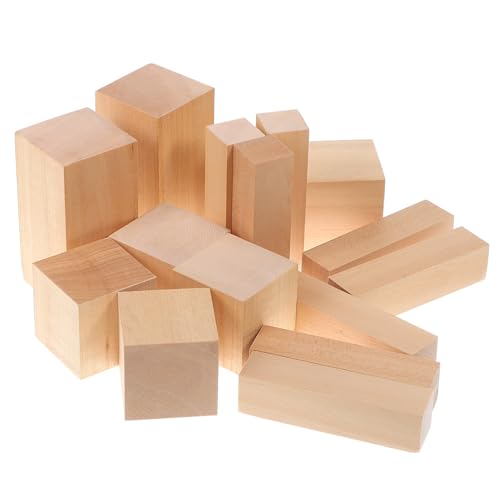 DOITOOL 15 Stück Teiliges Holzklötze zum Schnitzen Rechteckige Unbearbeitete Holzblöcke in Verschiedenen für DIY Holzkunst Heimdeko und Bastelprojekte für Anfänger und Profis von DOITOOL