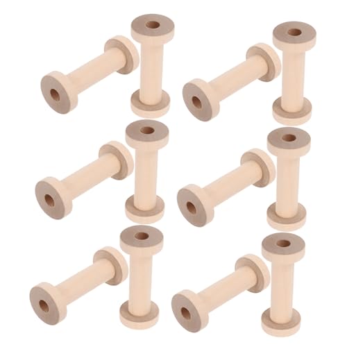DOITOOL 15 Stück Teiliges Holzspulen aus Massivem Naturholz Vielseitige Garn Bandhalter Nachhaltige Wiederverwendbare DIY-Werkzeuge für Nähen Stricken Sticken und Webprojekte Glatte von DOITOOL