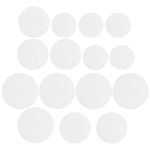 DOITOOL 15 Stücke Blätter Runde Kunststoff Mesh Grid Quilten Material Handgemachte Nähen Kreisförmige Mesh Häkeln Kunststoff Formen Weiß von DOITOOL