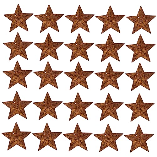 DOITOOL 150 Stück Rostige Sterne Zum Basteln Dekorativer Rostiger Stern Rustikale Sterne Klein Bastle Rostige Sterne Sternschmuck Dekorationen Rostigen Metall Sterne Ländlich 3D Das Schild von DOITOOL