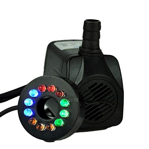 DOITOOL 16W Tauch Wasserpumpe mit LED Licht Wasser Funktion Pumpen Tauch Umwälzpumpe Einstellbare Wasser Fluss für Brunnen Teiche Tank Aquarium Stecker von DOITOOL