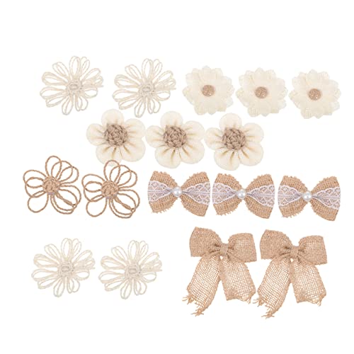 DOITOOL 18stücke Leinen-Blumen Für Handwerk Aus Leinen Und Kunstblume Für DIY-kunsthandwerk Natürlicher Look Für Dekoration Zu Hause Oder Büro von DOITOOL