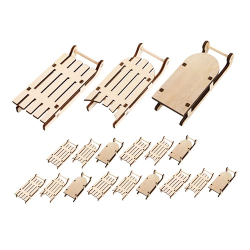 DOITOOL 18 Stück Teiliges Mini Holz-schlitten Naturbelassenes Diy-modell Robuste Miniatur-deko für Weihnachten Hochzeit Tisch Christbaumschmuck DOITOOL 18 Stück Teiliges Mini Holz-schlitten Naturbelassenes Diy-modell Robuste Miniatur-deko für Weihnachten Hochzeit Tisch Christbaumschmuck von DOITOOL