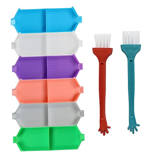 DOITOOL Tabletts Für Perle Sortierung Strassplatte Mit Halter Stickwerkzeughalter Aus Kunststoff Perlensortiertablett Für DIY Praktisch Und Langlebig von DOITOOL