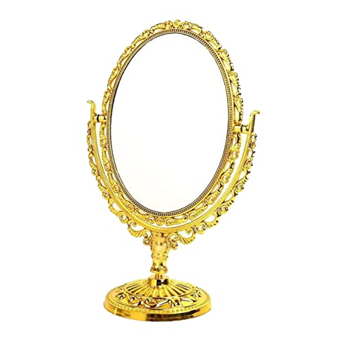 DOITOOL Retro-kosmetikspiegel Doppelseitig Oval Im Europäischen Stil Schreibtisch-schminkspiegel Kunststoffglas Für Badezimmer Schlafzimmer DOITOOL Retro-kosmetikspiegel Doppelseitig Oval Im Europäischen Stil Schreibtisch-schminkspiegel Kunststoffglas Für Badezimmer Schlafzimmer von DOITOOL