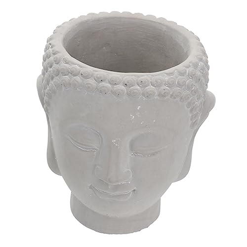 DOITOOL Buddha Kopf Blumentopf Vintage Zement Pflanzer Für Zuhause Künstlerischer Übertopf Für Sukkulenten Frostsicher Und Langlebig Dekorative Gartenskulptur Für Innen Und von DOITOOL